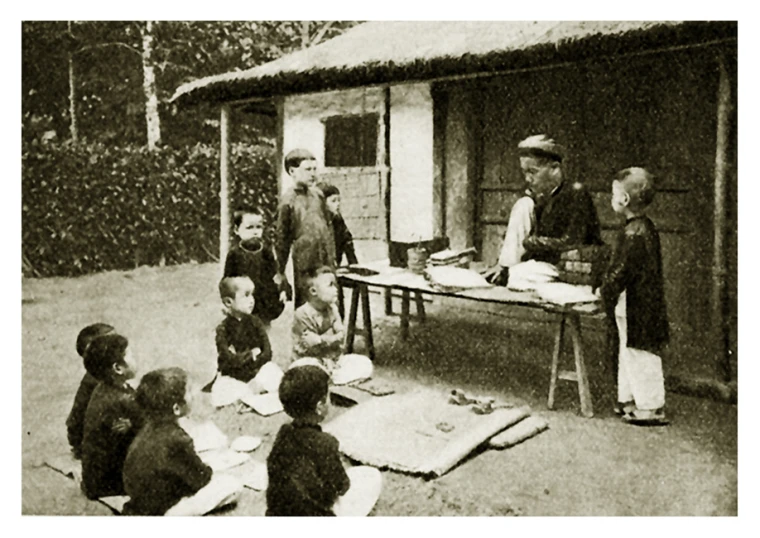 an old black and white pograph of a small cabin