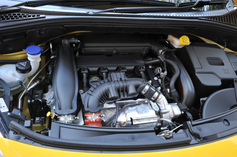 the engine compartment of a car with various engines