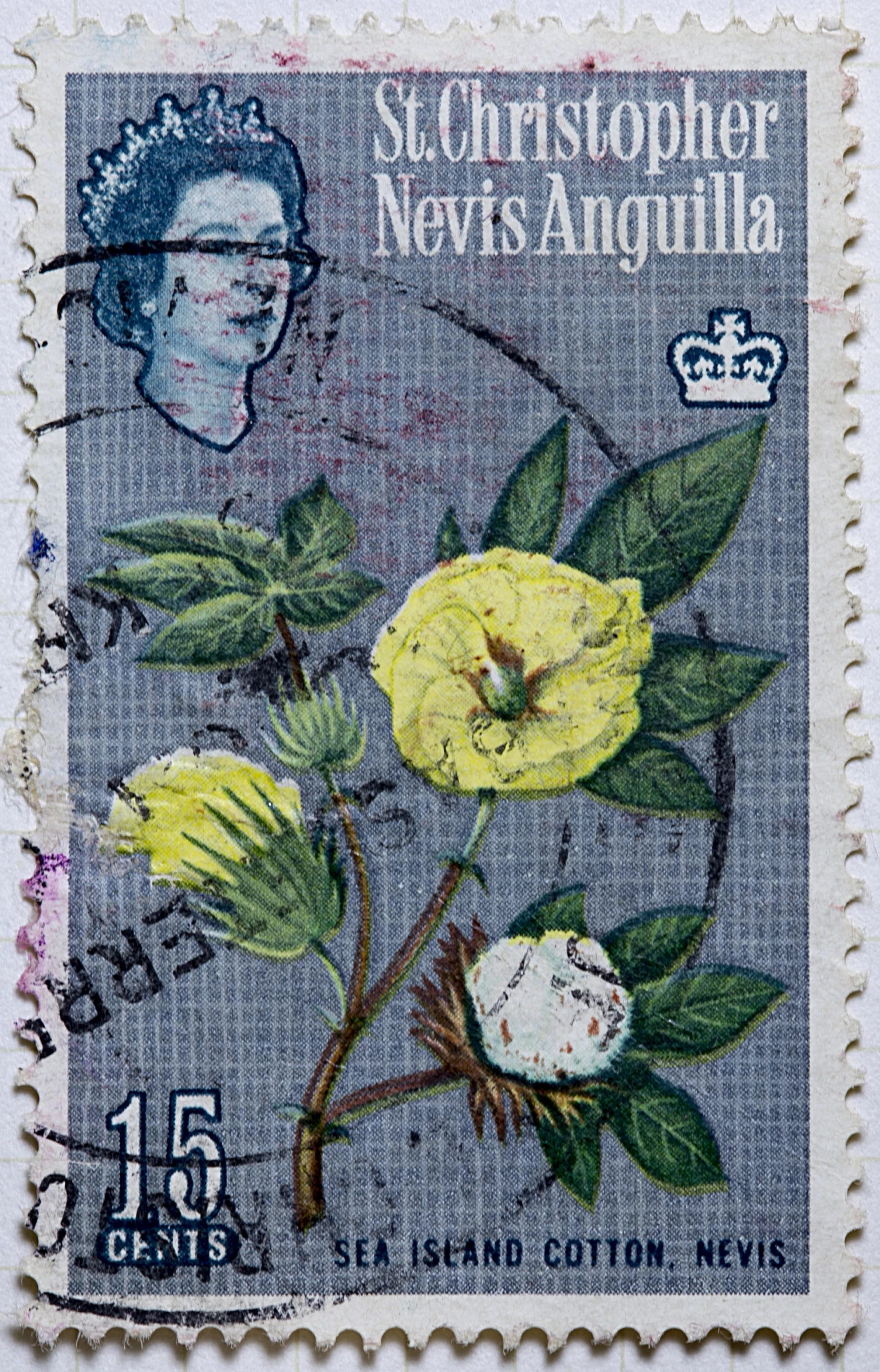 a stamp with a flower and the caption for a friend