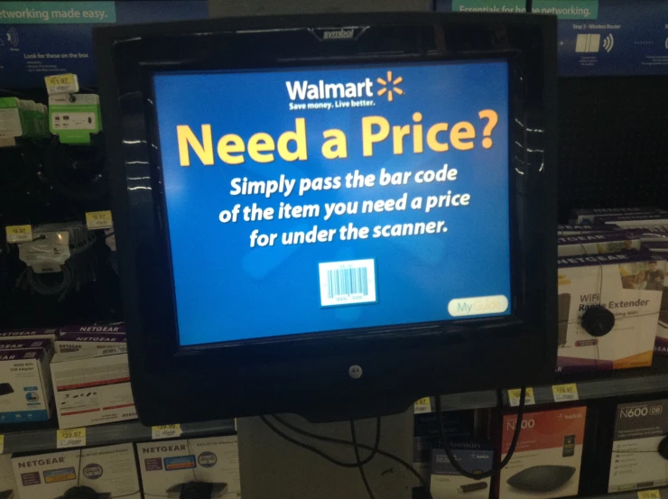 the computer screen is telling that customers need a price