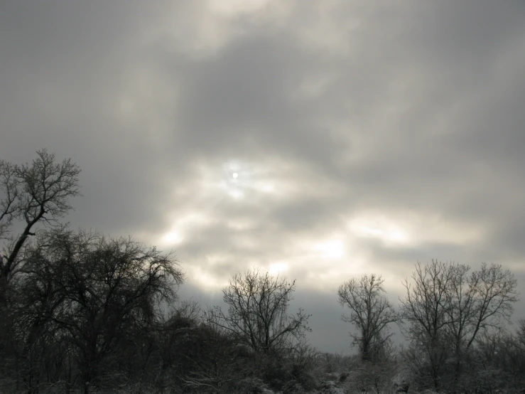 a sky with some clouds and trees