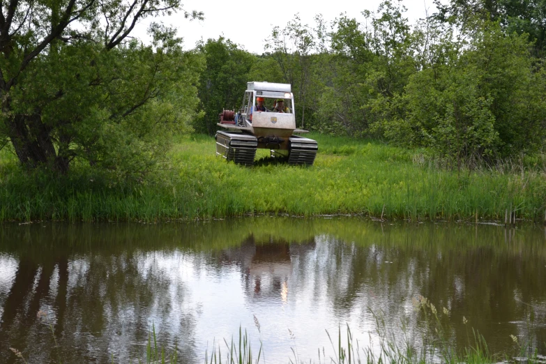 there is a small boat that is out in the water