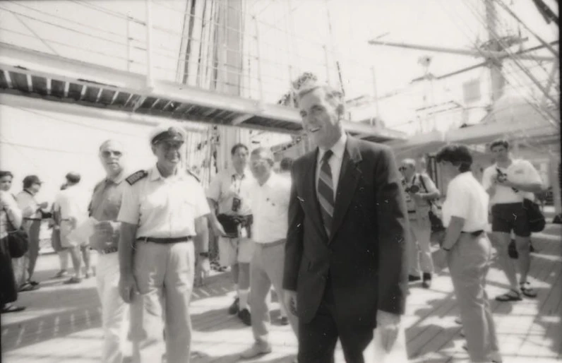 a man standing in front of several other people