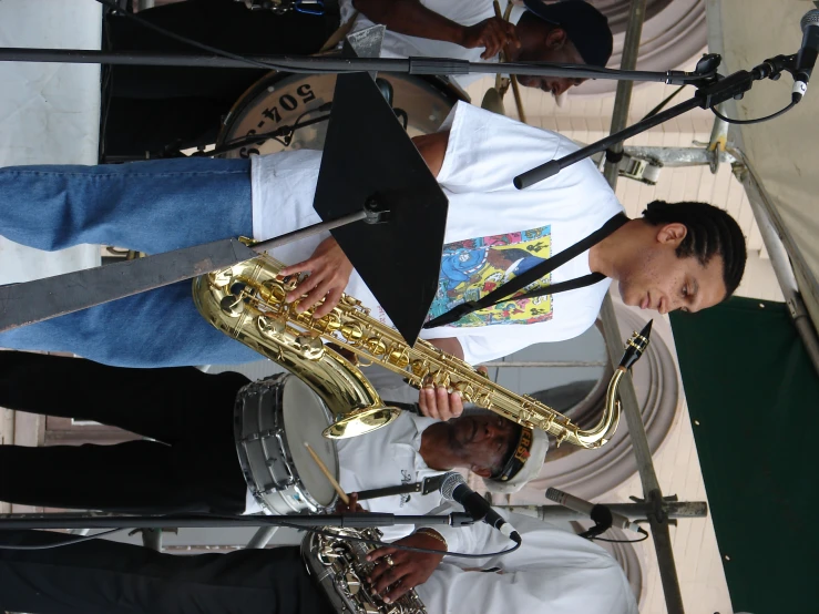 the man is playing the music during the ceremony