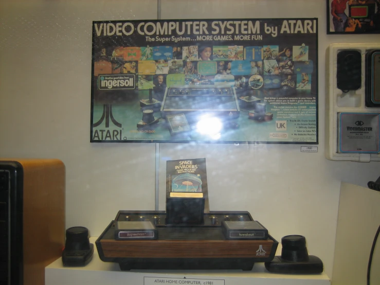 there is a very old school style game system on display