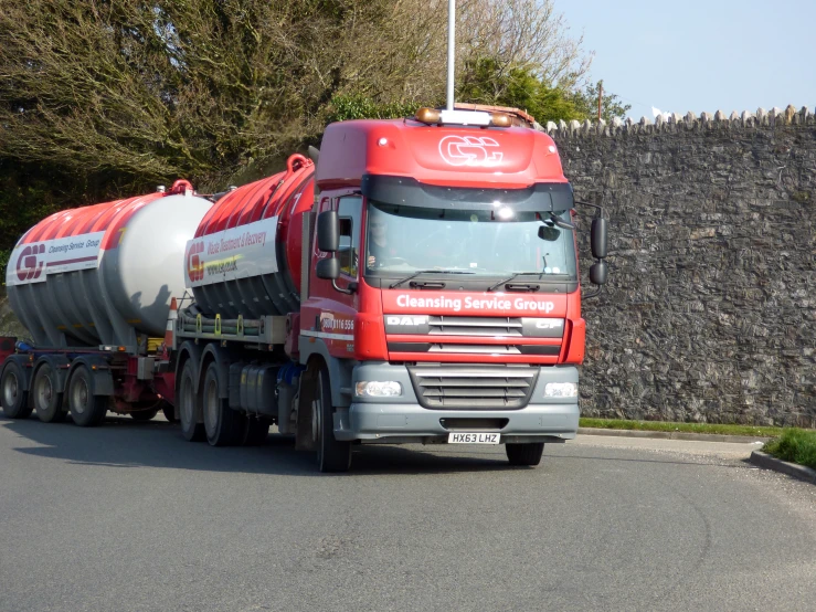 a cement truck that has been converted into a water container