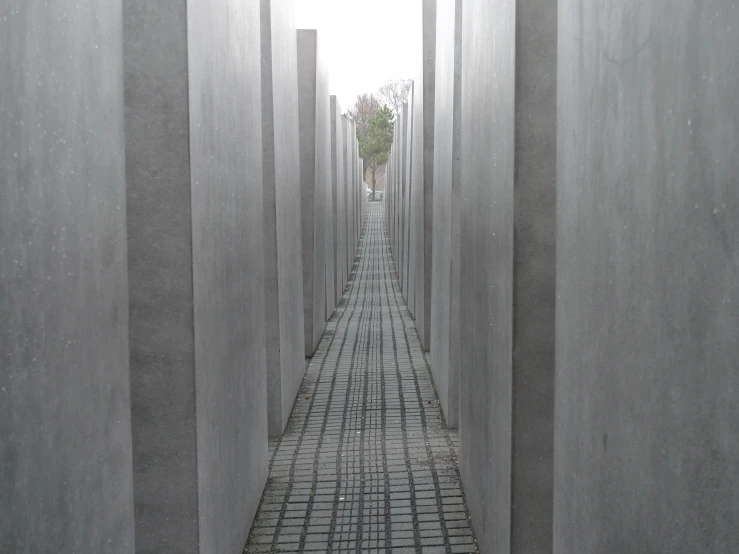 the large concrete archways have plants growing in them