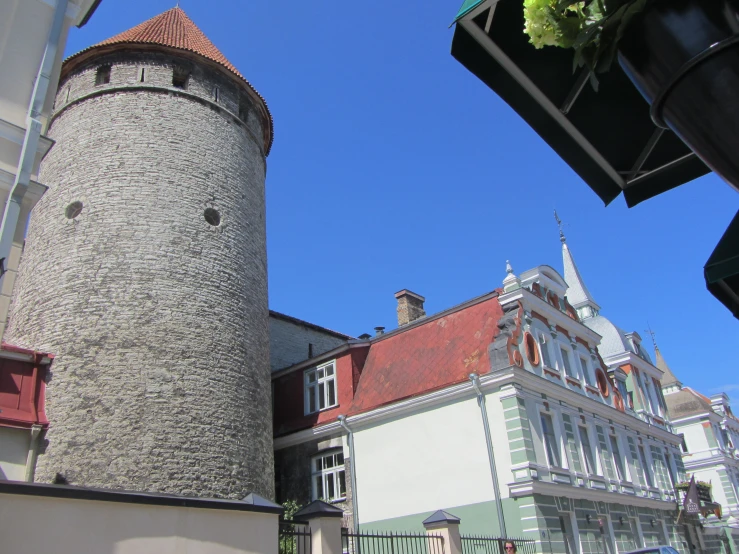 there is a clock tower on a building