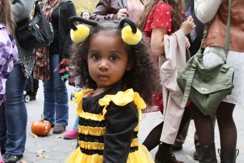 there is a  dressed up as a bee