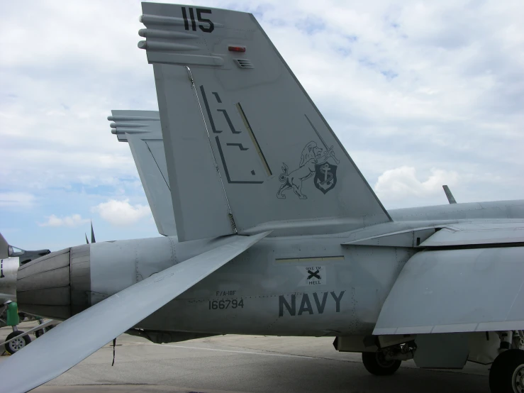 the nose of an airplane with writing on it