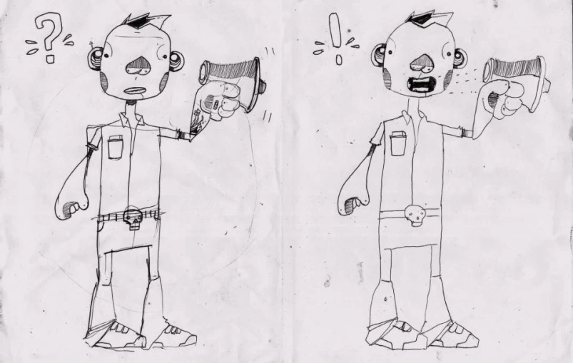 sketches from the original version of futurami