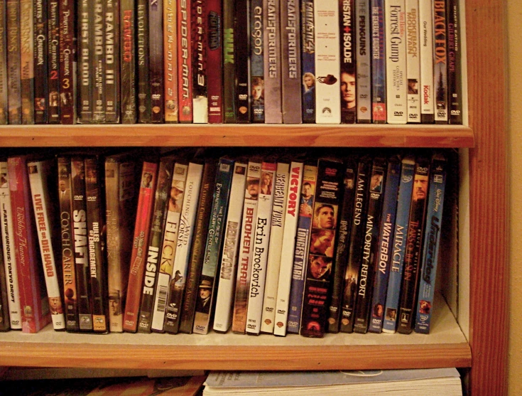 a large wooden book shelf filled with books