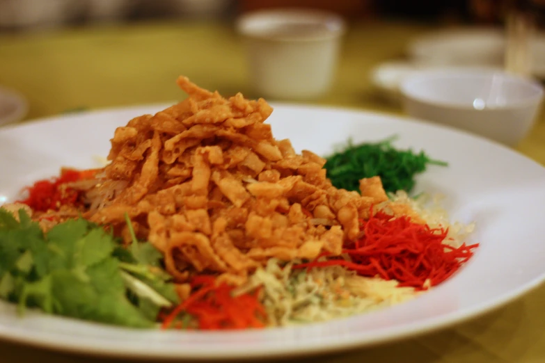 a plate topped with different kinds of food