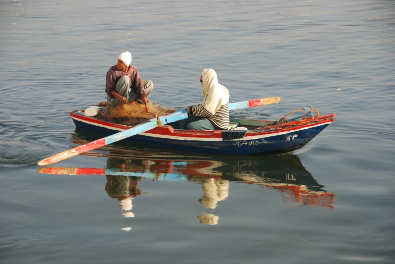 two men in a boat in the water