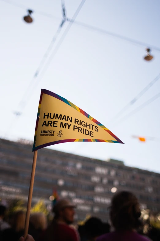 a sign that reads human rights are my pride