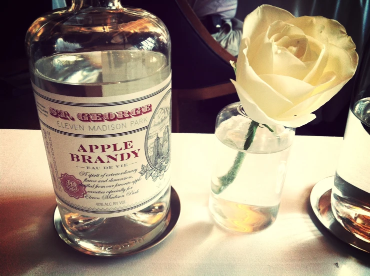 an open bottle is sitting on a table