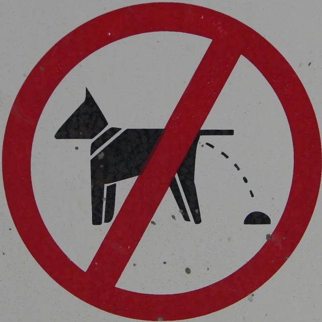 a sign that says no dog on the outside of it