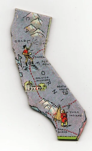 a piece of fabric with the state of california