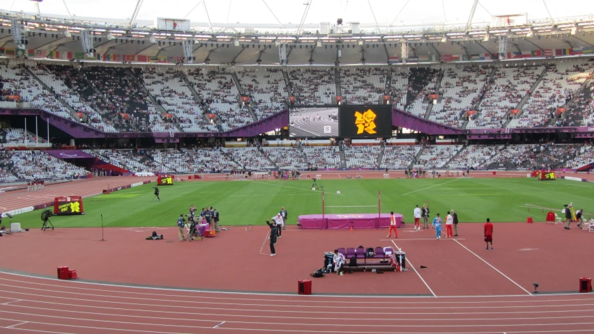 a stadium full of spectators and spectators during a sporting event