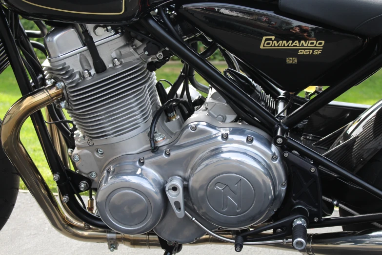 a close - up of the front end of an antique motor bike