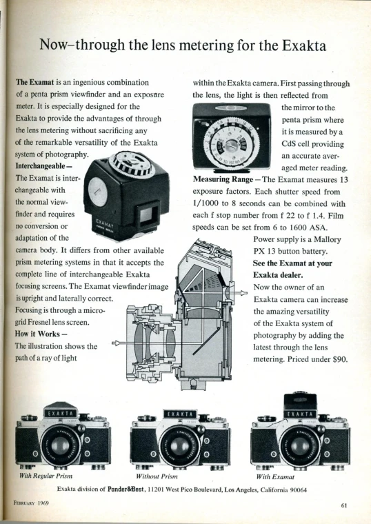 an instruction manual showing many different types of cameras