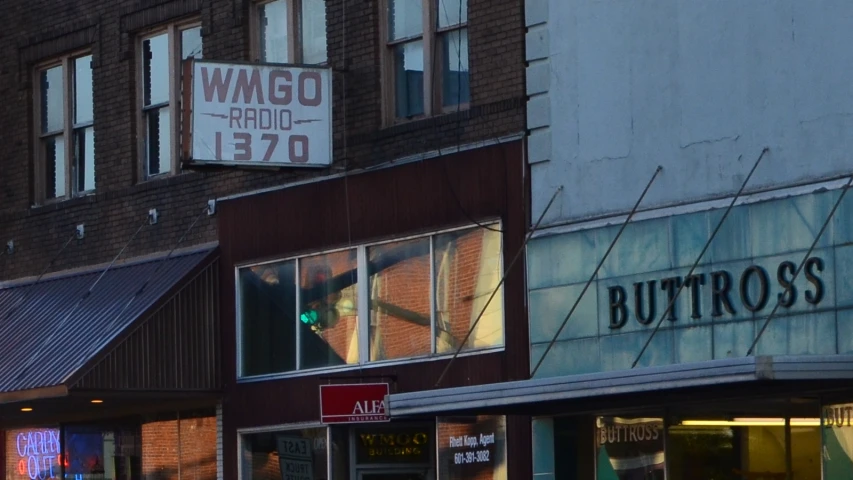 business buildings in an urban setting, including shops