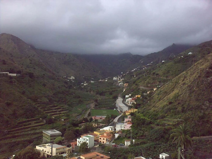 a po taken from the hill of small village on the side