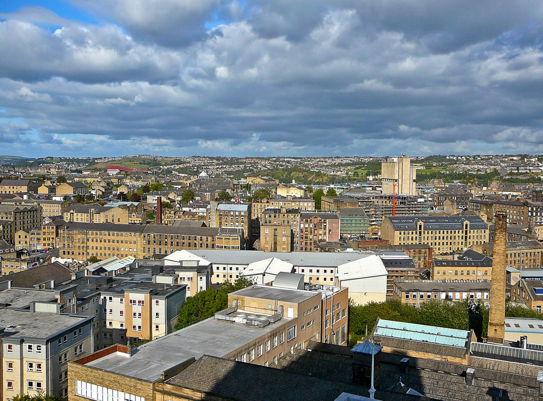 a view of a large city from a high point of view