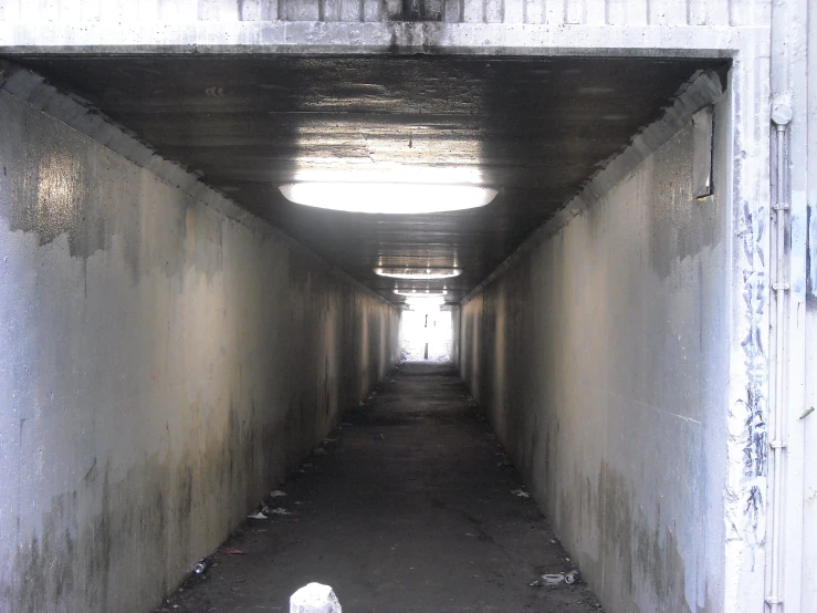 there is a long passageway between two buildings