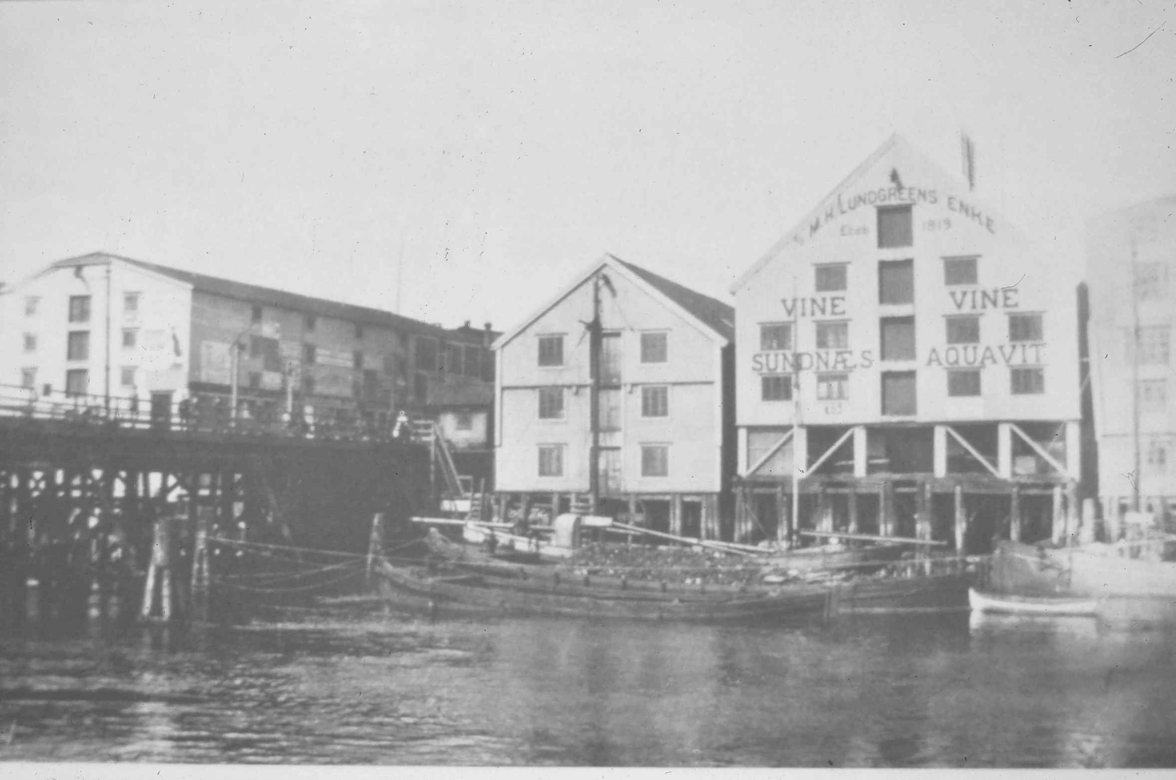 an old black and white po of boats