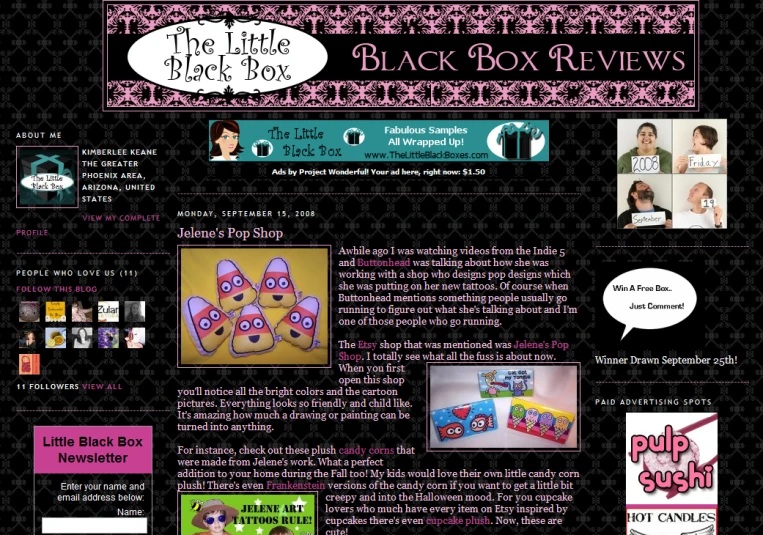 a web page for a women's blog with different pictures