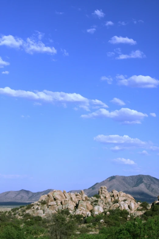 there is an elephant standing on the grass near large rocks