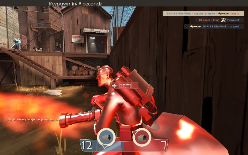 an alien shooter in a screens with the enemy on the ground behind it