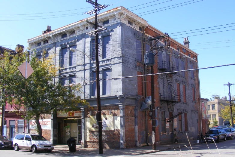 the old building is located in an industrial area