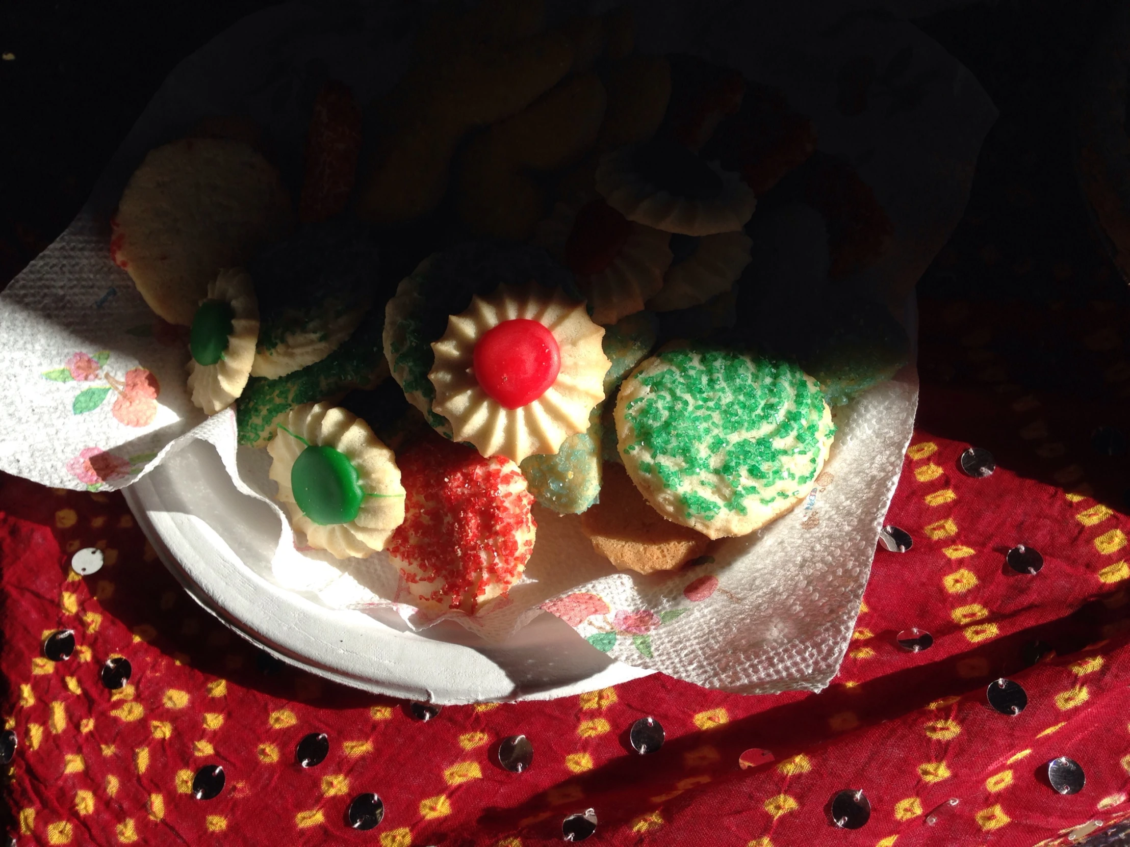 various dessert items sitting on a white plate