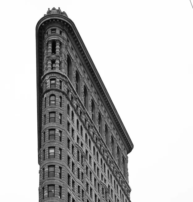 an image of a tall building seen from below