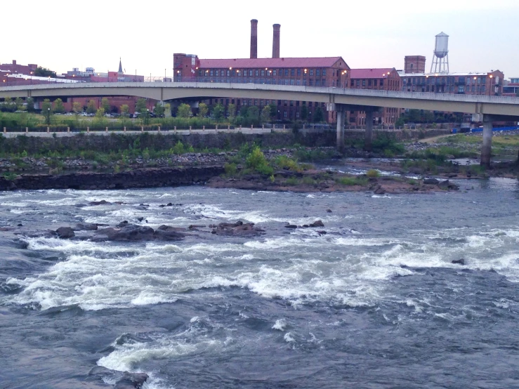 the train station is next to the river