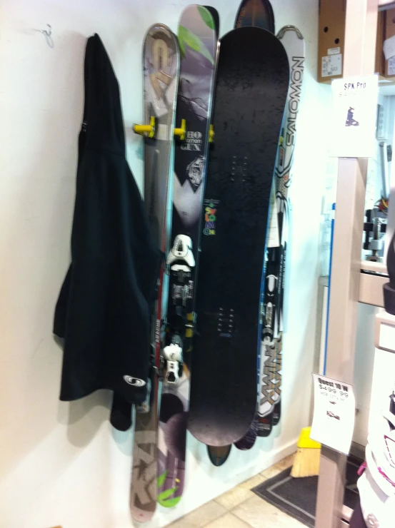 a ski board that is mounted to a wall
