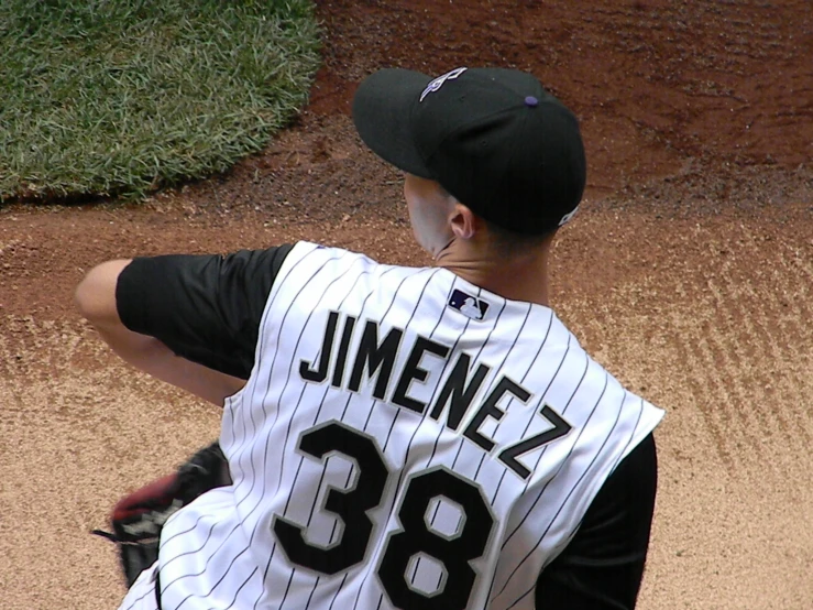 a pitcher wearing a jersey that says, jimmie zeen'80