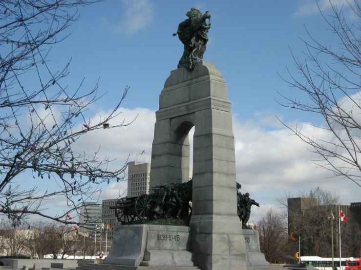 a large monument with a horse on top