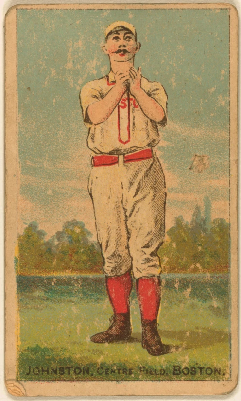 a baseball card of an old fashioned player