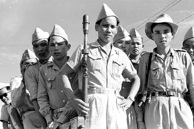 an old black and white po of a group of soldiers