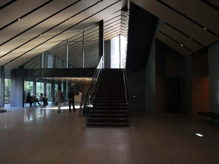 a hallway leading to the top of a large tower