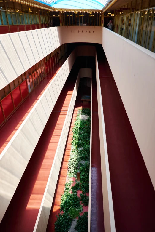 the interior of a modern building showing its large courtyard