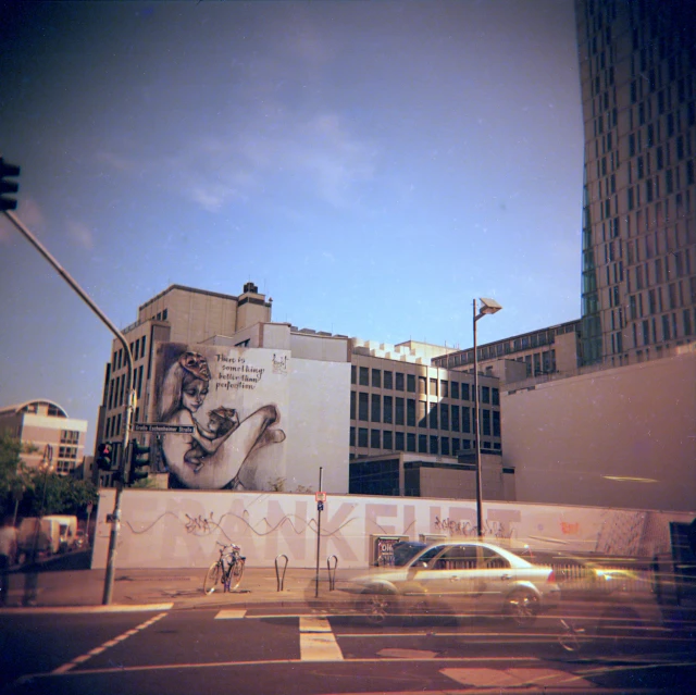 an image of a large mural on the side of building