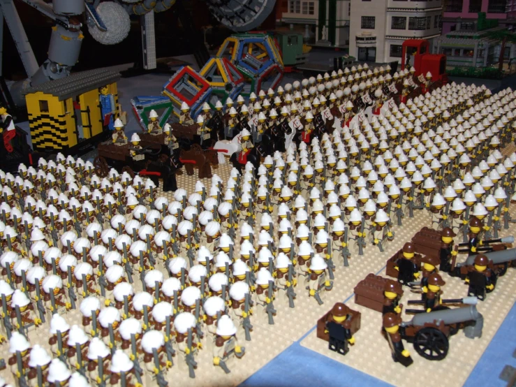 a collection of small toy soldiers and figures