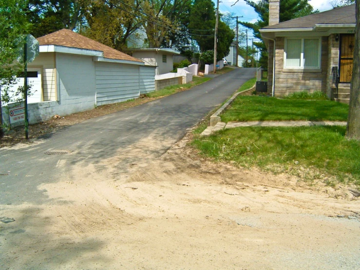 this is an empty street in the suburbs