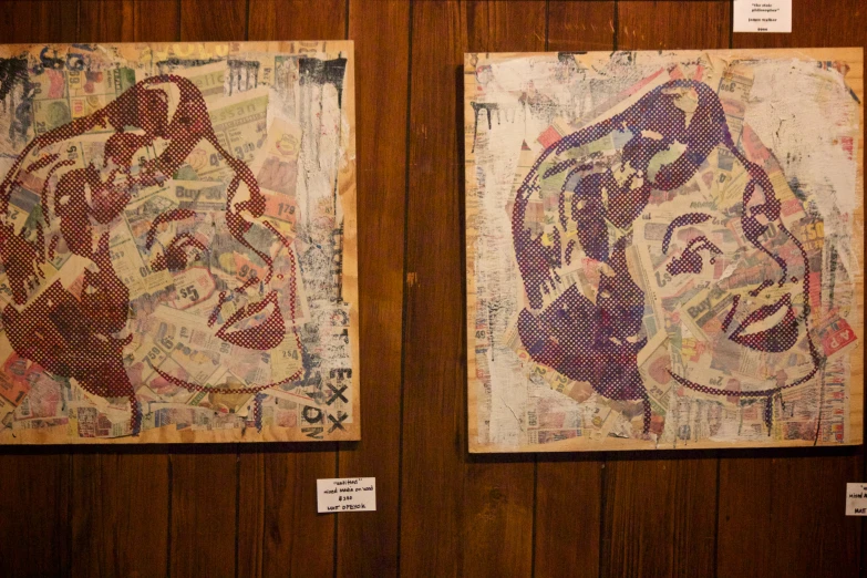 a couple of paintings that are on some walls