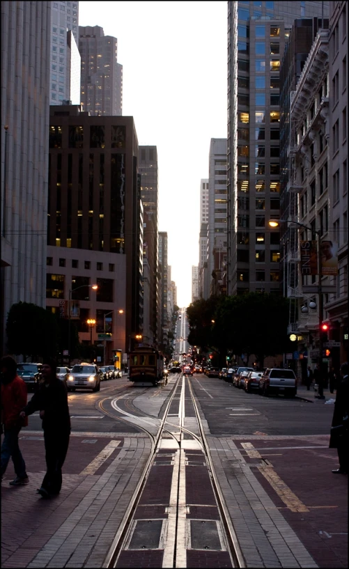 a view of a city street that is empty