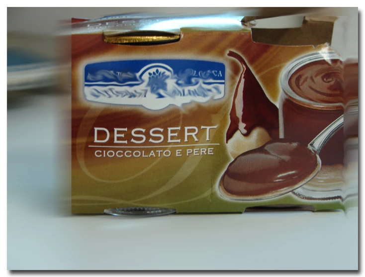 there is a box that has chocolate desert in it